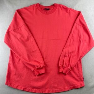 Spirit Jersey Red Core Essential L/S Oversized Bright T Shirt Sweatshirt Top L